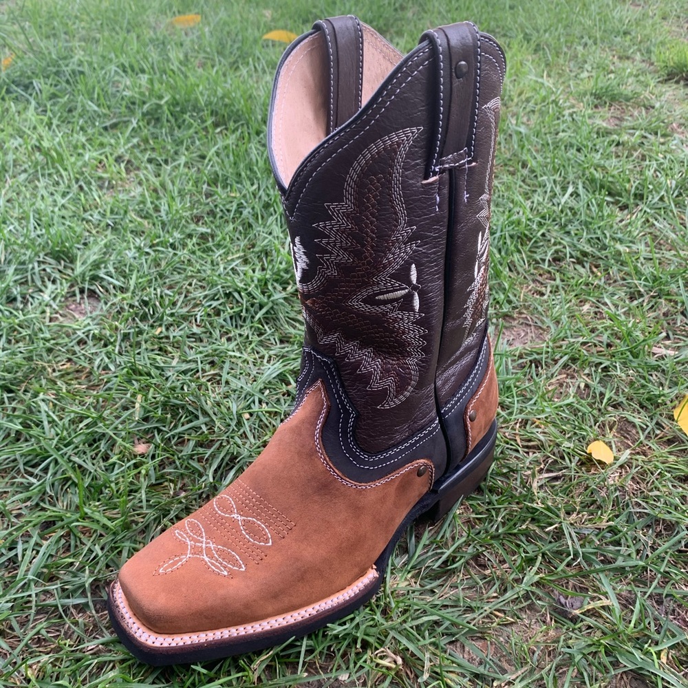 Women’s Western Rodeo Cowgirl Leather Boots Tan botas Vaqueras - Picture 2 of 8